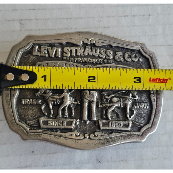 Vintage Levi's Strauss & Co. Two Horse Brand Limited Edition Belt Buckle Alloy - Picture 6 of 8